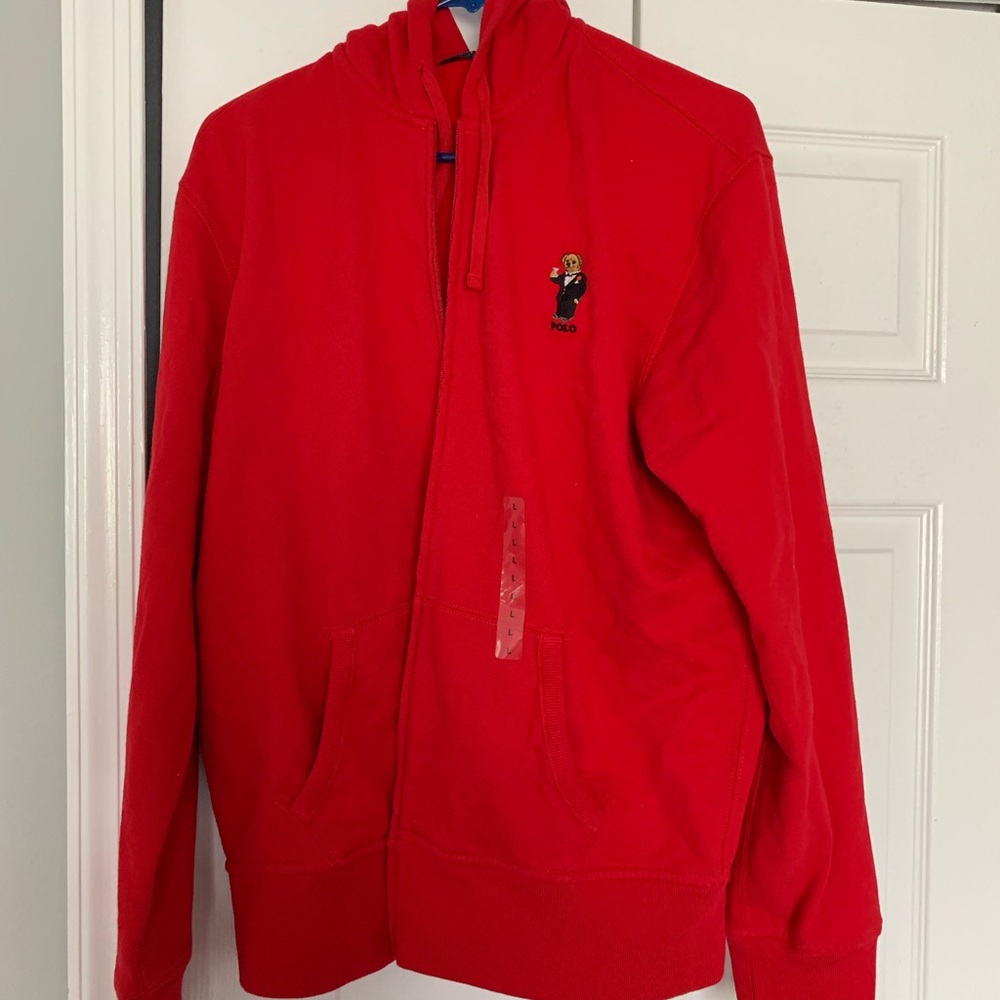 Zip-Up Polo Bear Hoodie